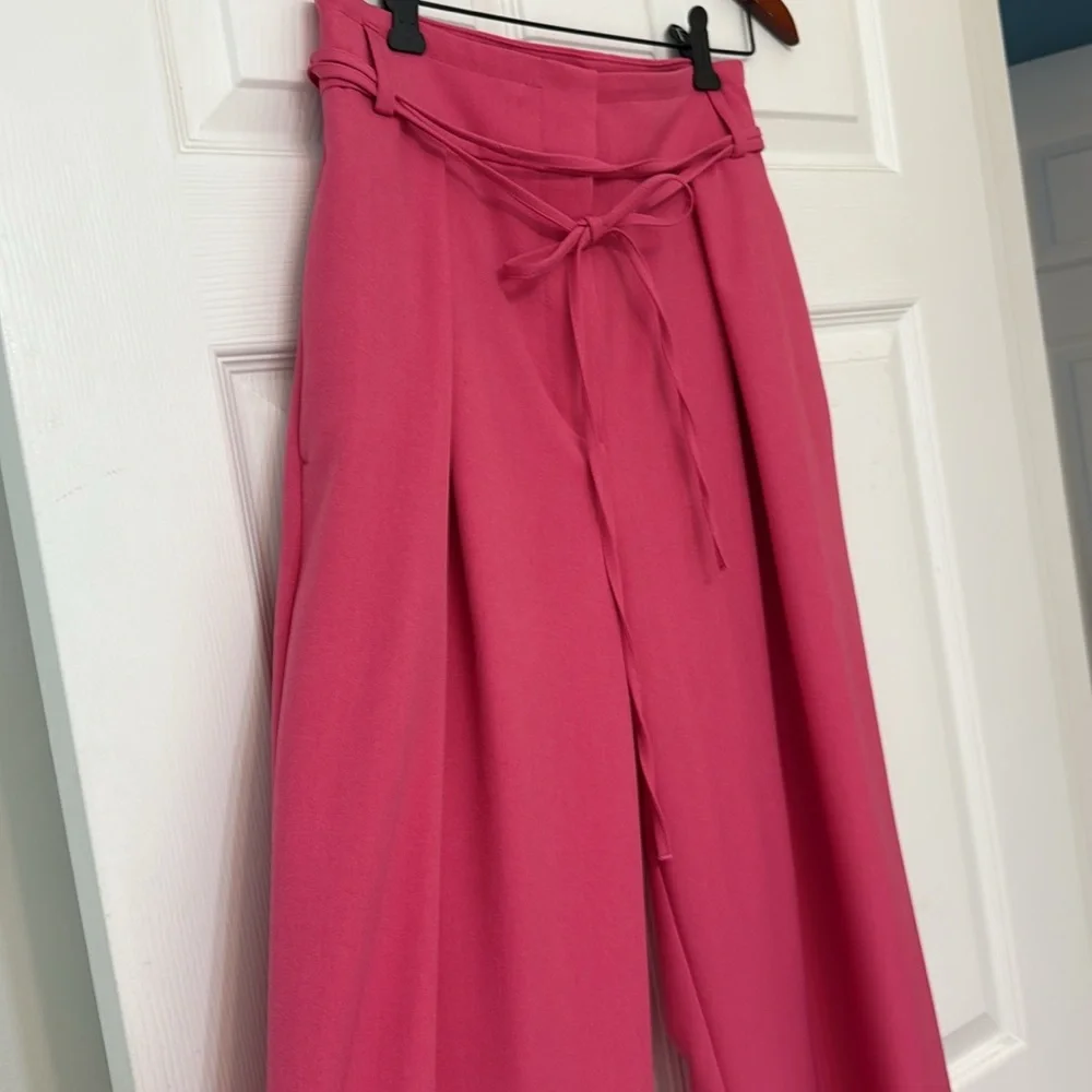 River Island Pink High Waist Wide Leg Pleated Pants - Picture 8 of 12